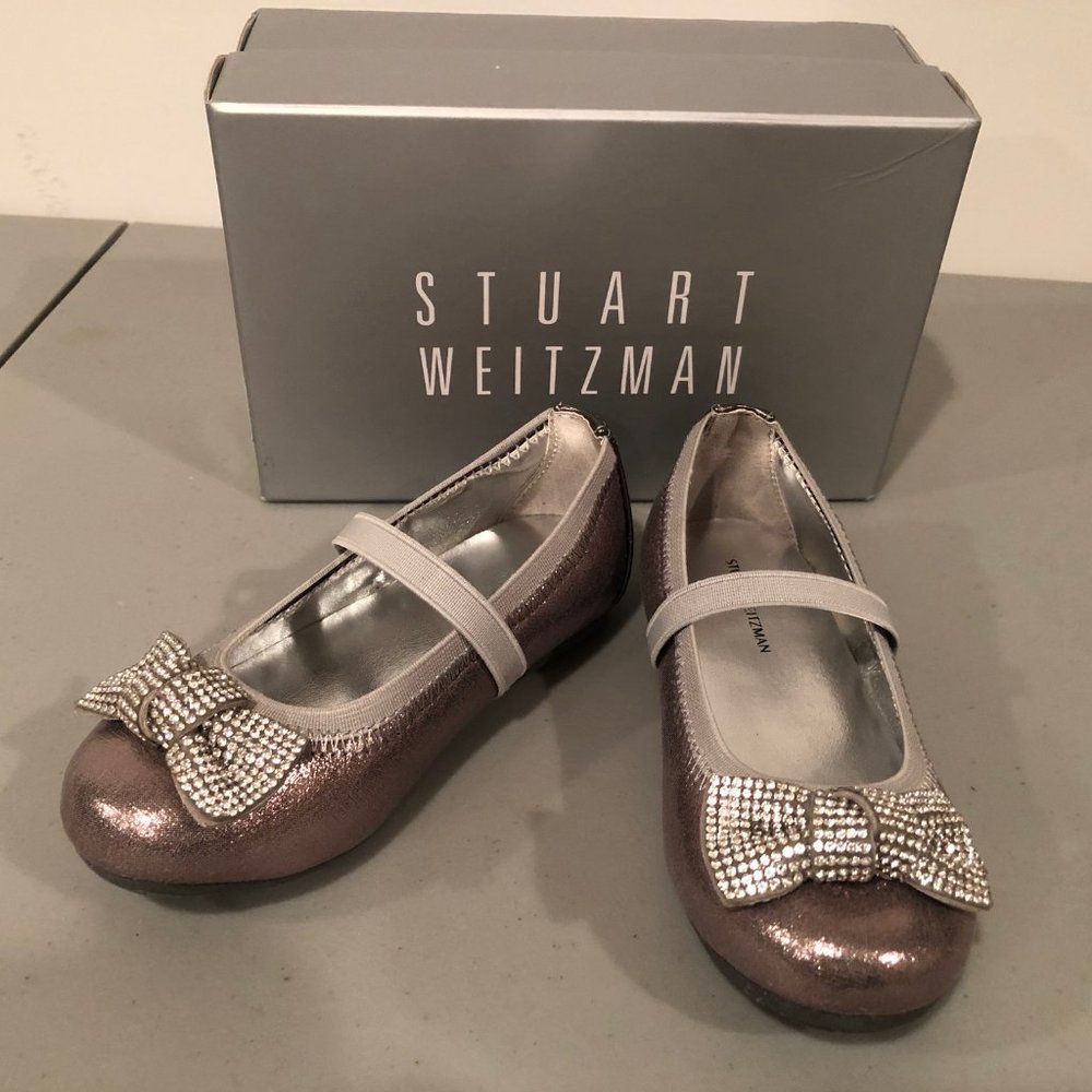 Stuart Weitzman Fannie Glitz Mary Jane Baby Shoes - Picture 1 of 13